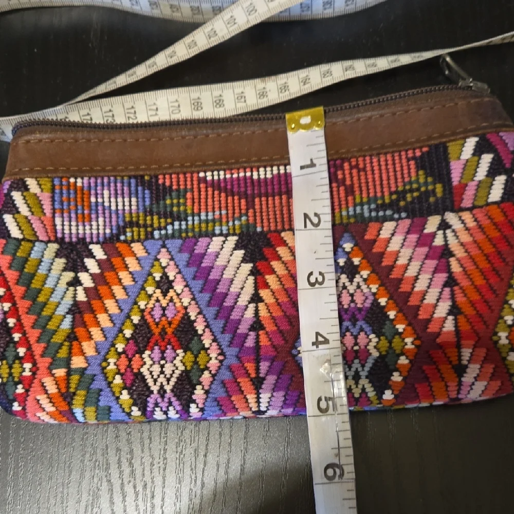 Nena & Co. Embroidered Multicolor Geometric Wristlet